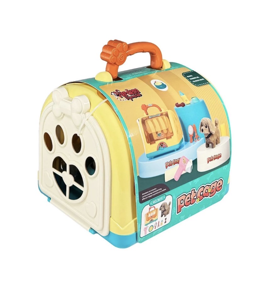 Taşıma Çantalı Hareketli Pilli Köpek Set (Pet Shop)