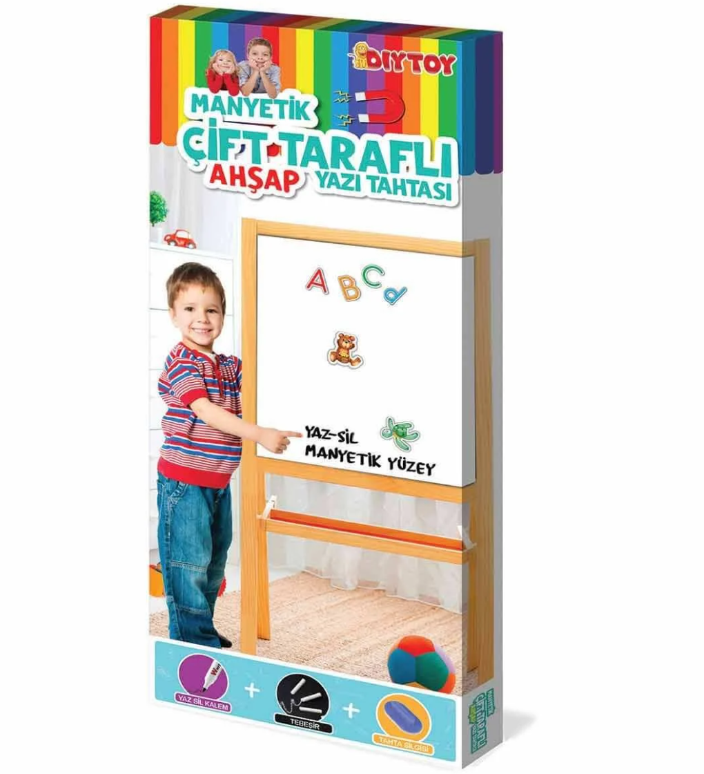 AYAKLI ÇİFT TARAFLI MANYETİK AHŞAP YAZI TAHTASI