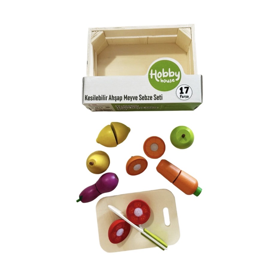 17 PARÇA SEBZE MEYVE SETİ KASALI