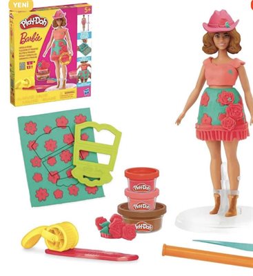 Play-Doh Barbie Çiçek Desenleri ve Püsküller Hamur Oyun Seti