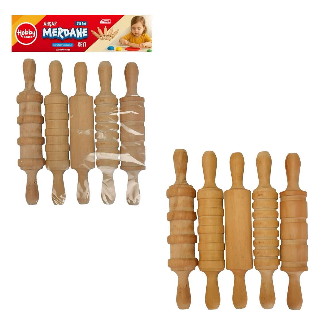 AHŞAP 5Lİ MERDANE POŞETLİ