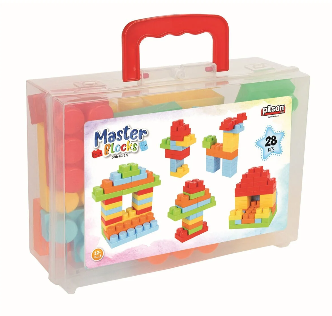 Master Bloklar 28 Parça Çantalı -Pilsan Oyuncak